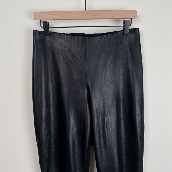Danier Dana Leather Pants Straight Slim Tapered Leg Full Length High Rise Long - Picture 7 of 13